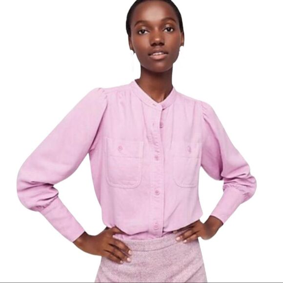 J Crew Point Sur Pastel Pink Shacket Top Lyocell Cotton Blend - Picture 1 of 11